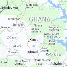 Ghana, situated in the center of the Gold Coast of Africa.